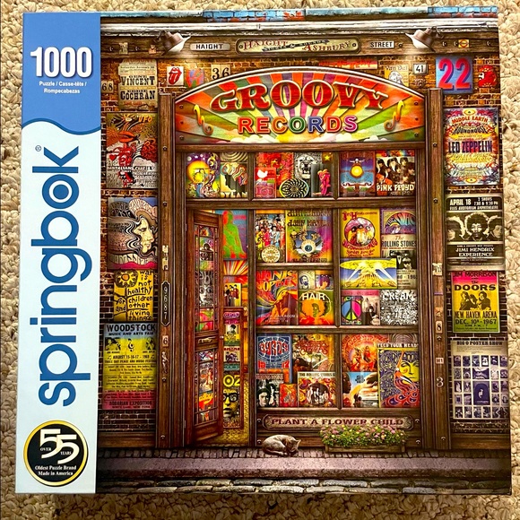 Springbok 1000 Piece Groovy Records Puzzle - Picture 1 of 2